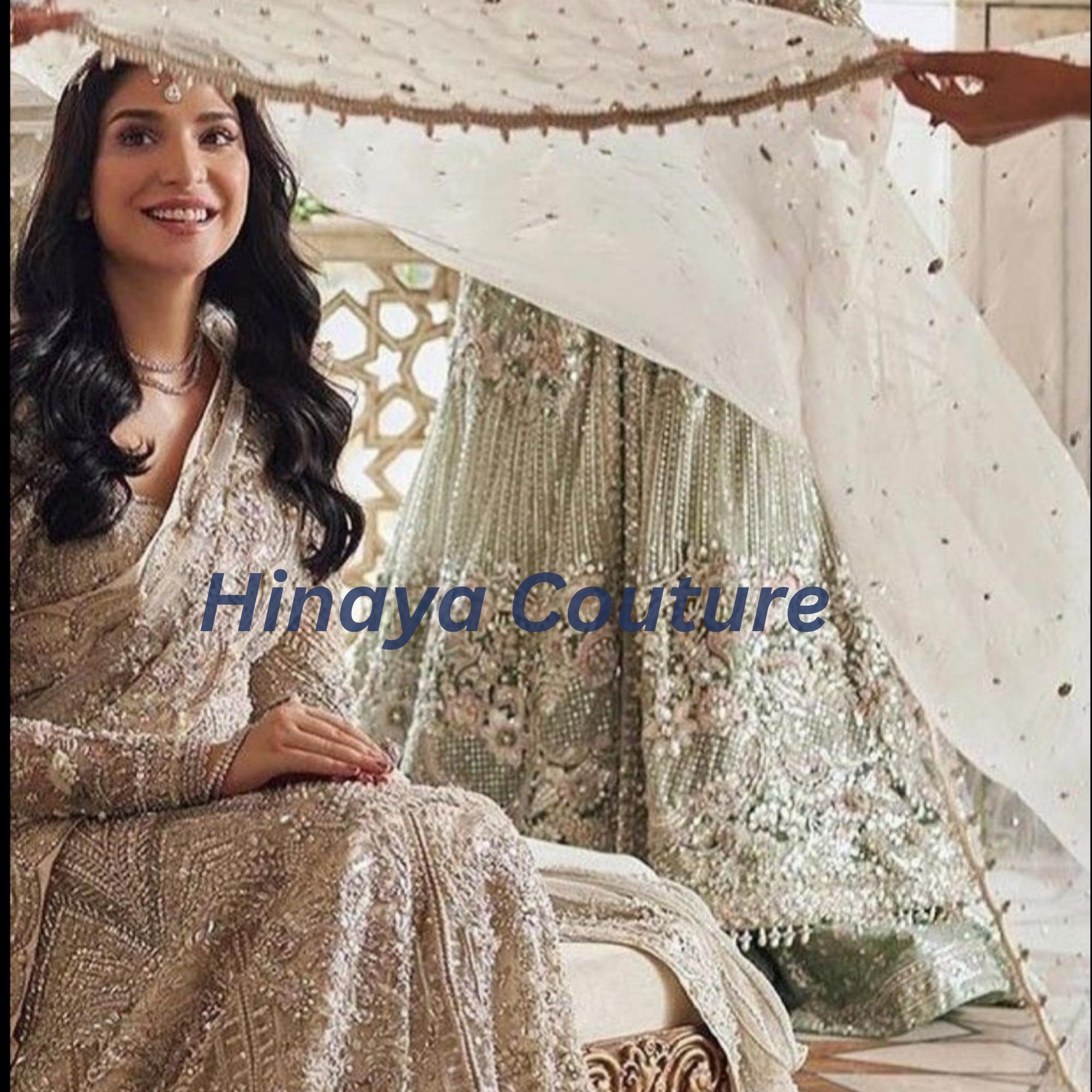 Exquisite Asian Bridal Dupatta / Veil, with scallop lace, aari,sequins,pearls work. Delicately handcrafted to perfection long trail