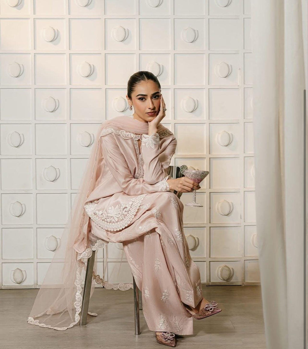Grace in Blush/dusty pink/beige nude FARSHI shalwar Pakistani clothing, Eid party wear for UK USA Canadian asian desi indian attire