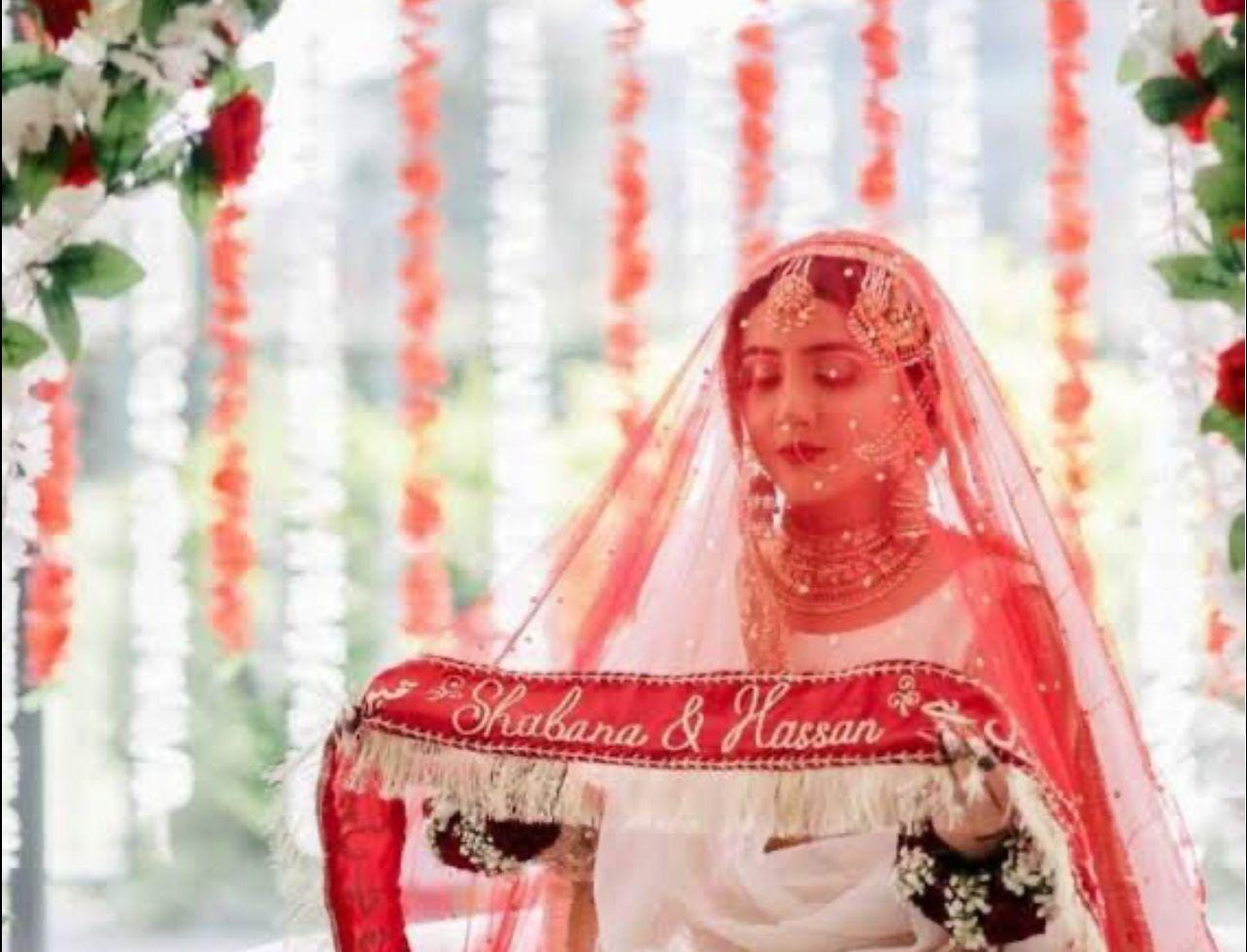 Customized Nikah pakistani Bride Veil | Dupatta with Qabool Hai Design made to order, indian attire
