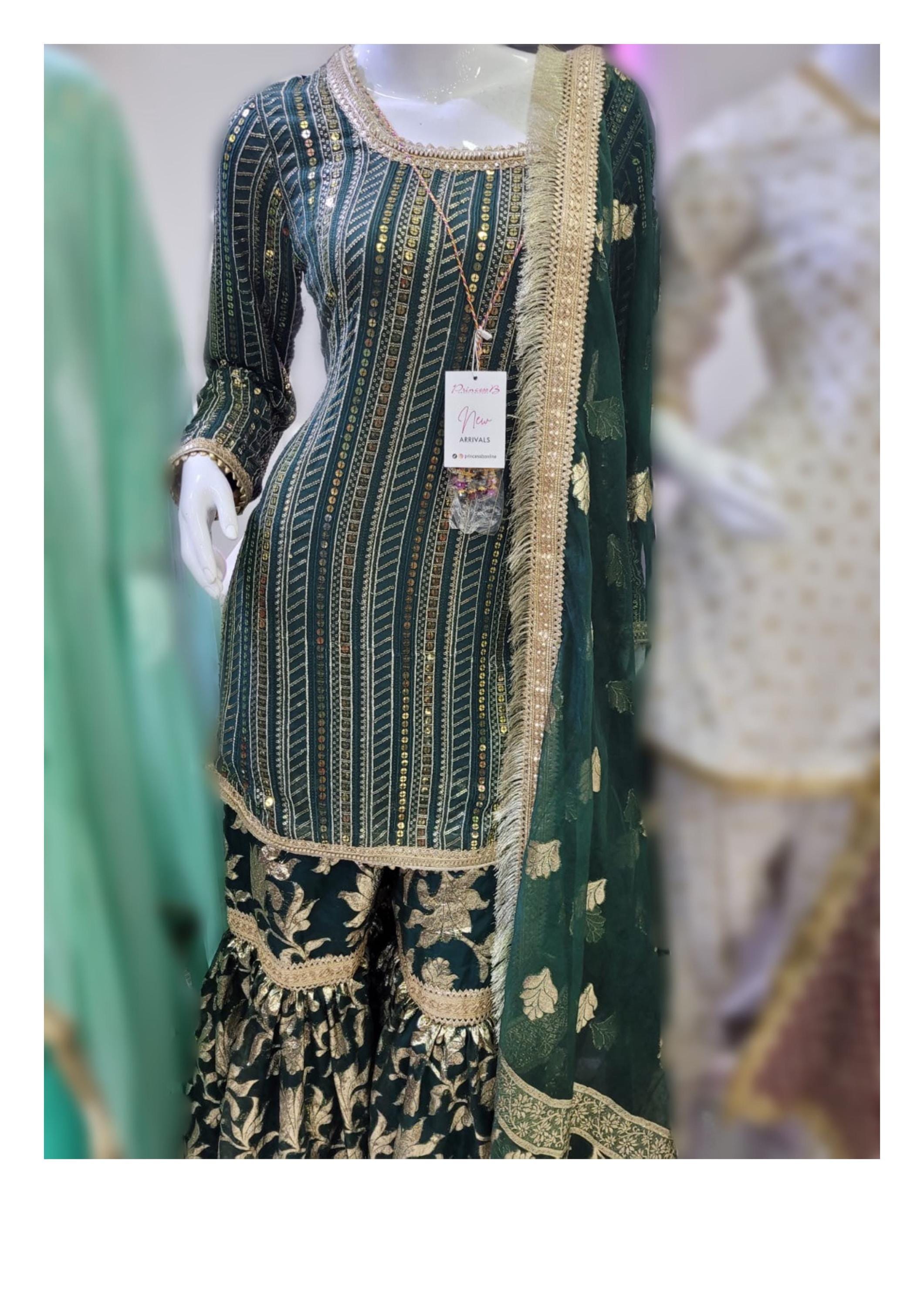 foil organza 2legged garara,plazo farshi shalwar pakistani indian party wear, eid milad uk n usa desi clothing