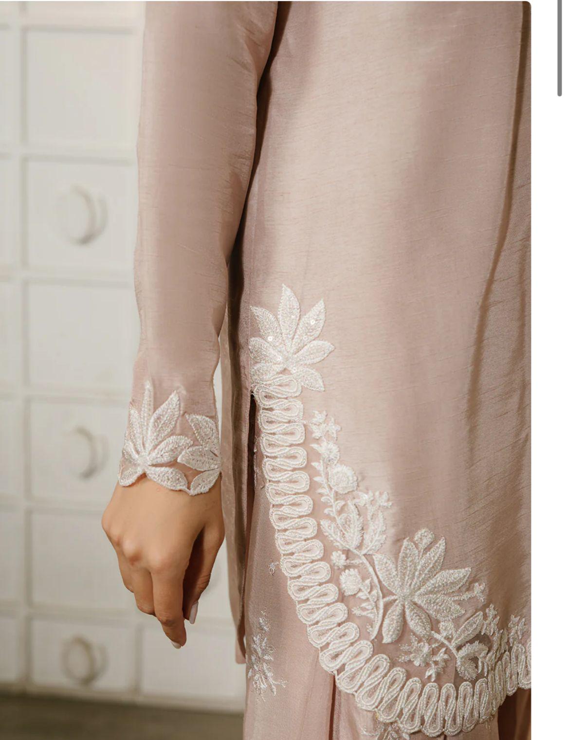 Grace in Blush/dusty pink/beige nude FARSHI shalwar Pakistani clothing, Eid party wear for UK USA Canadian asian desi indian attire