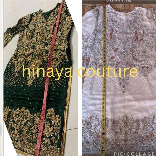 pakistani wedding Handcrafted Ivory Bridal Long Shirt: Rhinestone & Pearl Embellished,adda work,nikah bride indian attire uk asian lovers