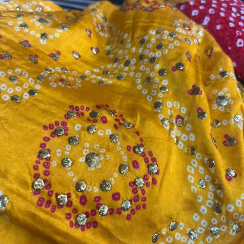 Pure Pakistani Silk Chunri Dupatta / Shawl with Handcrafted Kamdaani Adda Work