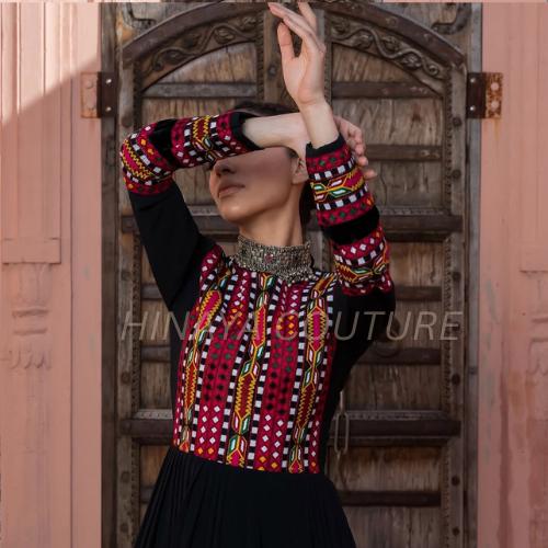 Pakistani Afghani Balochi Dress: 3-Piece Ethnic Outfit with Coin Lace,pathan long frock,anarkali angrakha desi,india muslim attire