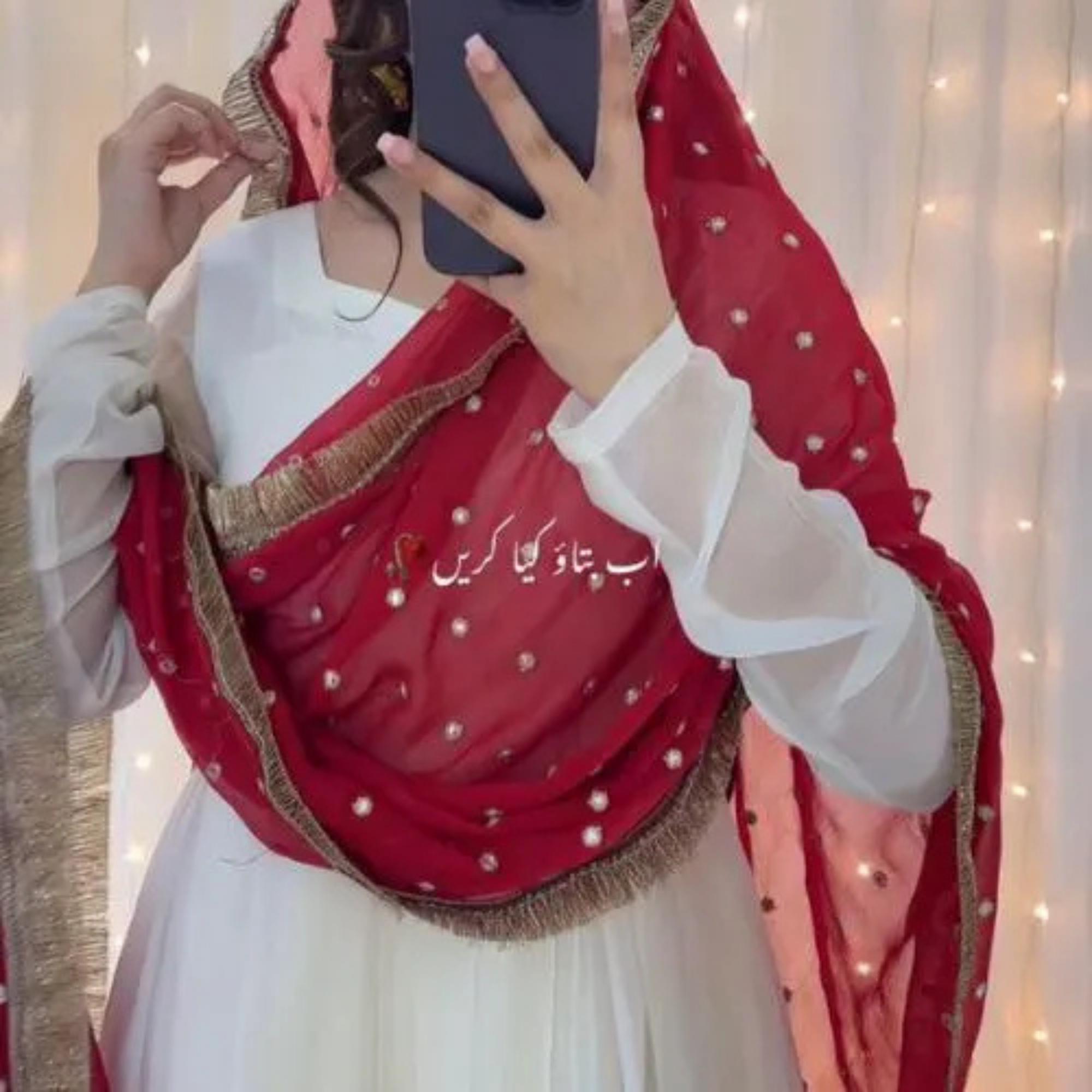 Red nikah pakistani party wear 3 piece - FARSHI shalwar suit,qabool hai indian frock maxi
