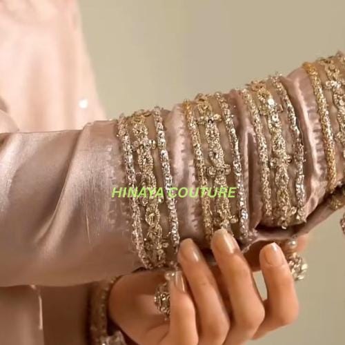 Shesha Silk Pakistani 3Piece Suit Kundan Dupatta,handwork lacing on shirtwide leg bottoms n sleeves,farshi shalwar Eid gift indianpakistani