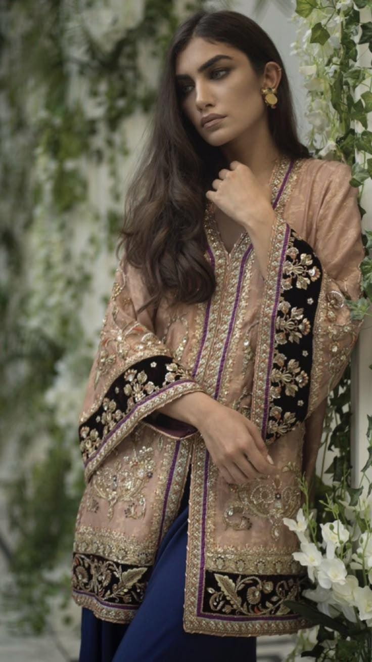 Pakistani 3Piece Eid Outfit:Velvet Zardozi handembroidery Jamawar shirt,sheesha silkTulip Pants,chiffon emb dupatta asian indian uk clothing