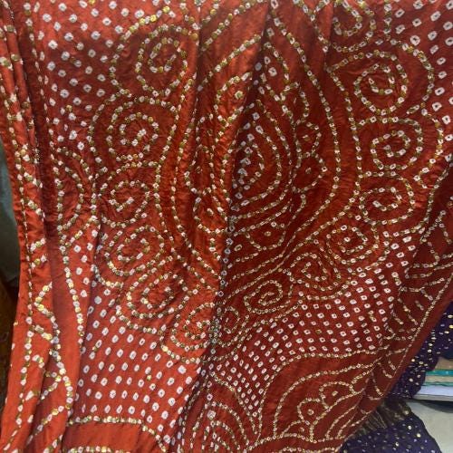 Pure Pakistani Silk Chunri Dupatta / Shawl with Handcrafted Kamdaani Adda Work