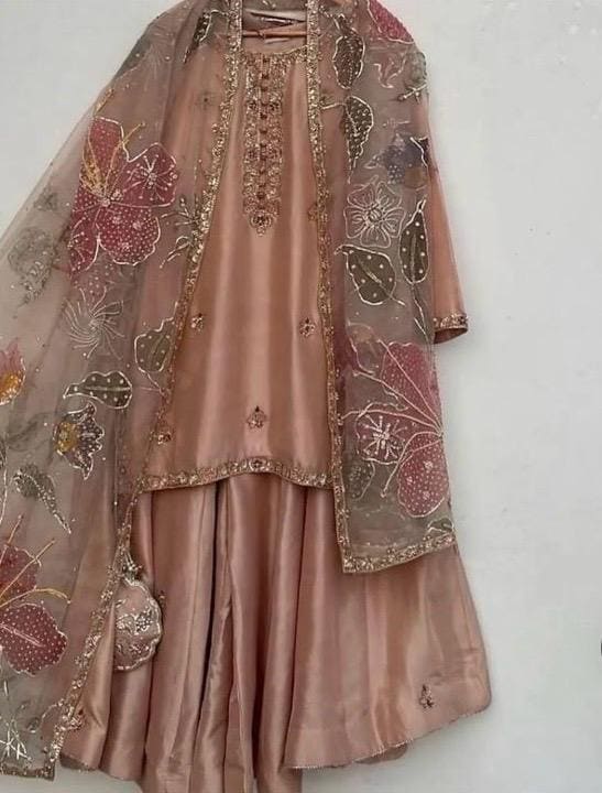 Pakistani Organza HandPainted- handcrafted 3 piece sshisha silk indian viral-trending suit uk usa canadian desi lovers