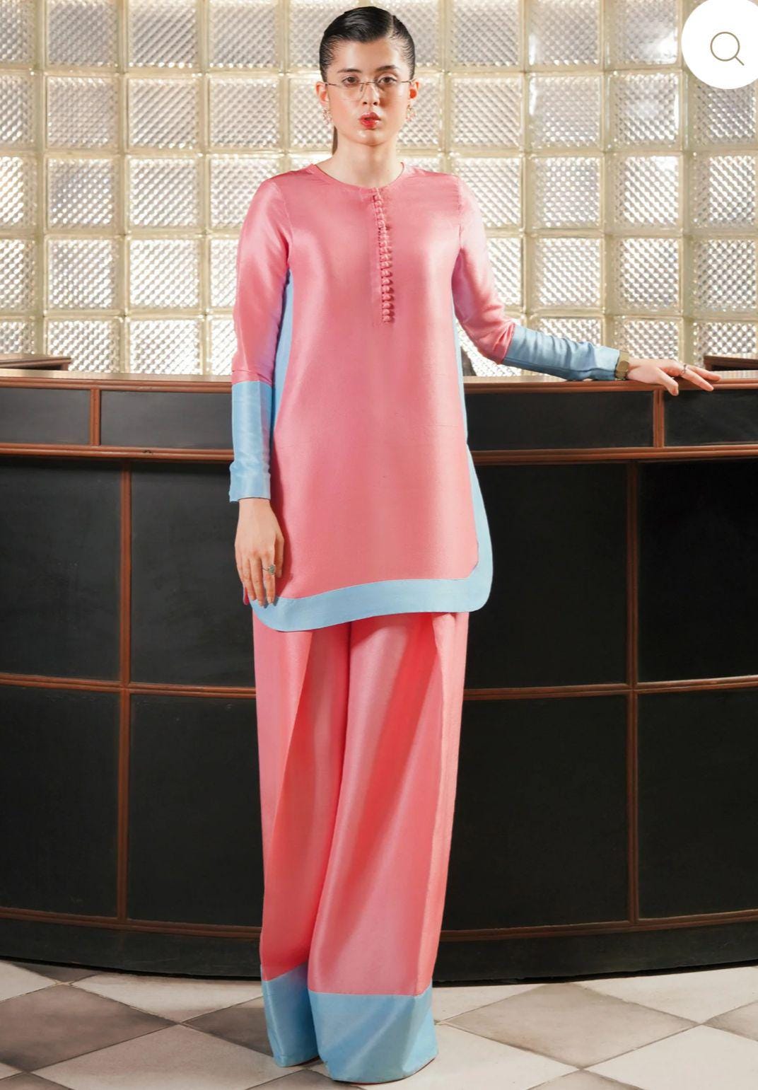 Elegant Silk Farshi Suit: Pakistani 3-Piece Outfit luxury designer collection,made to order