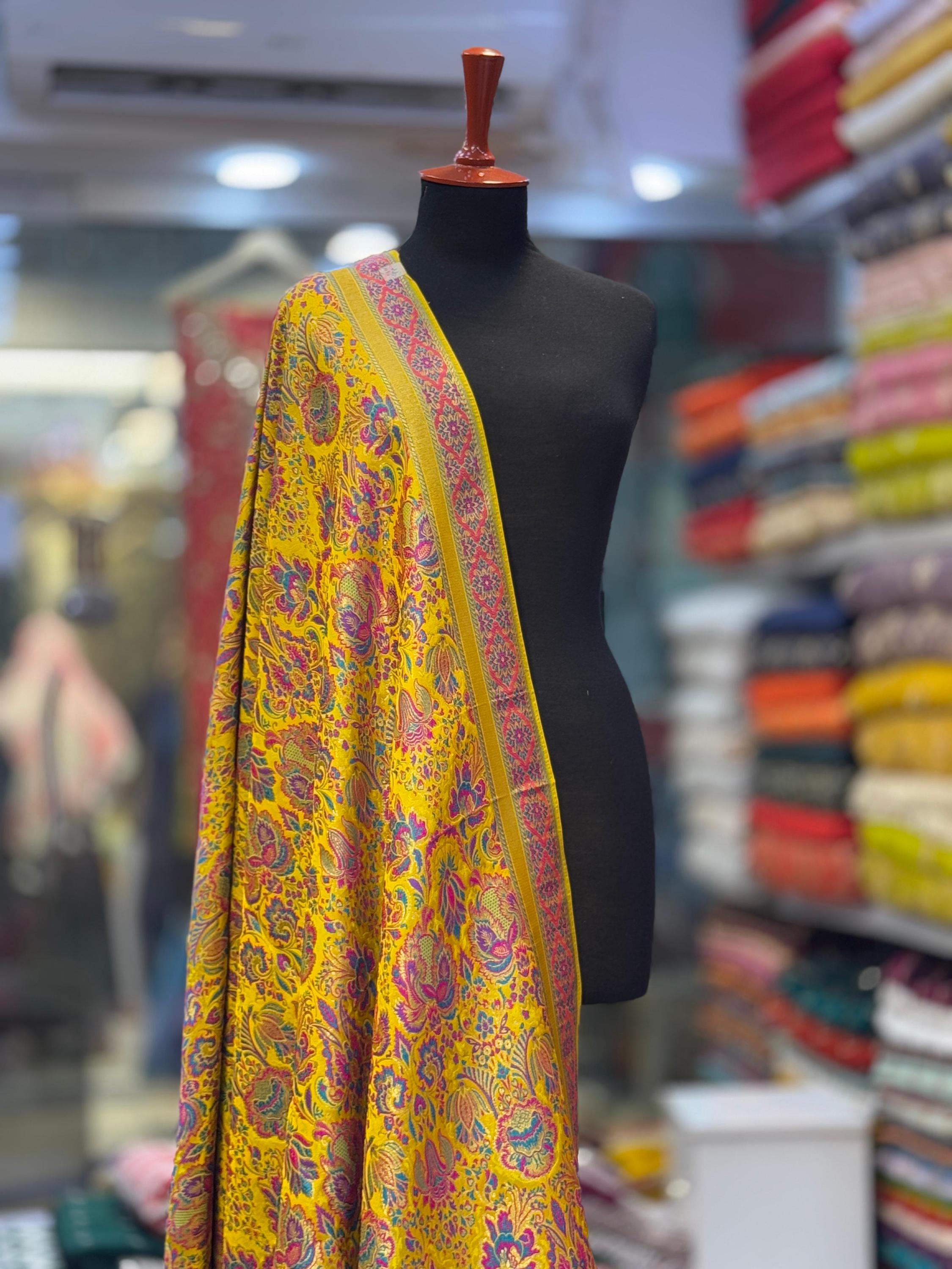 PURE Handloom Kimkhwab Banarsi bridal-party wear Shawl – A Regal Masterpiece