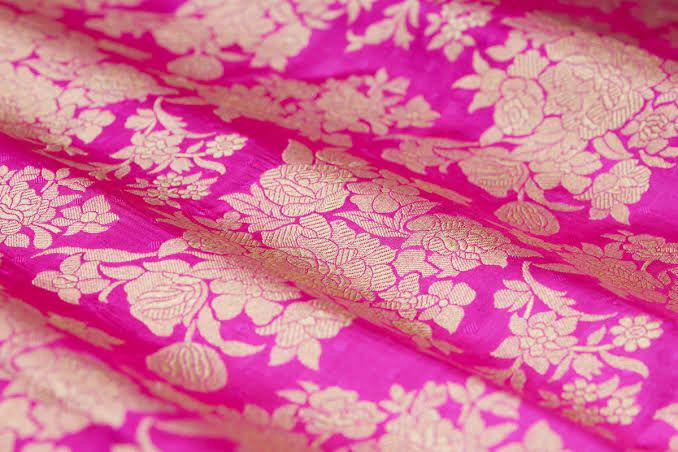 Two-Piece pakistani indian punjabi Farshi Shalwar in korean Raw Silk with Banarasi Jamawar Patch & Organza Dupatta