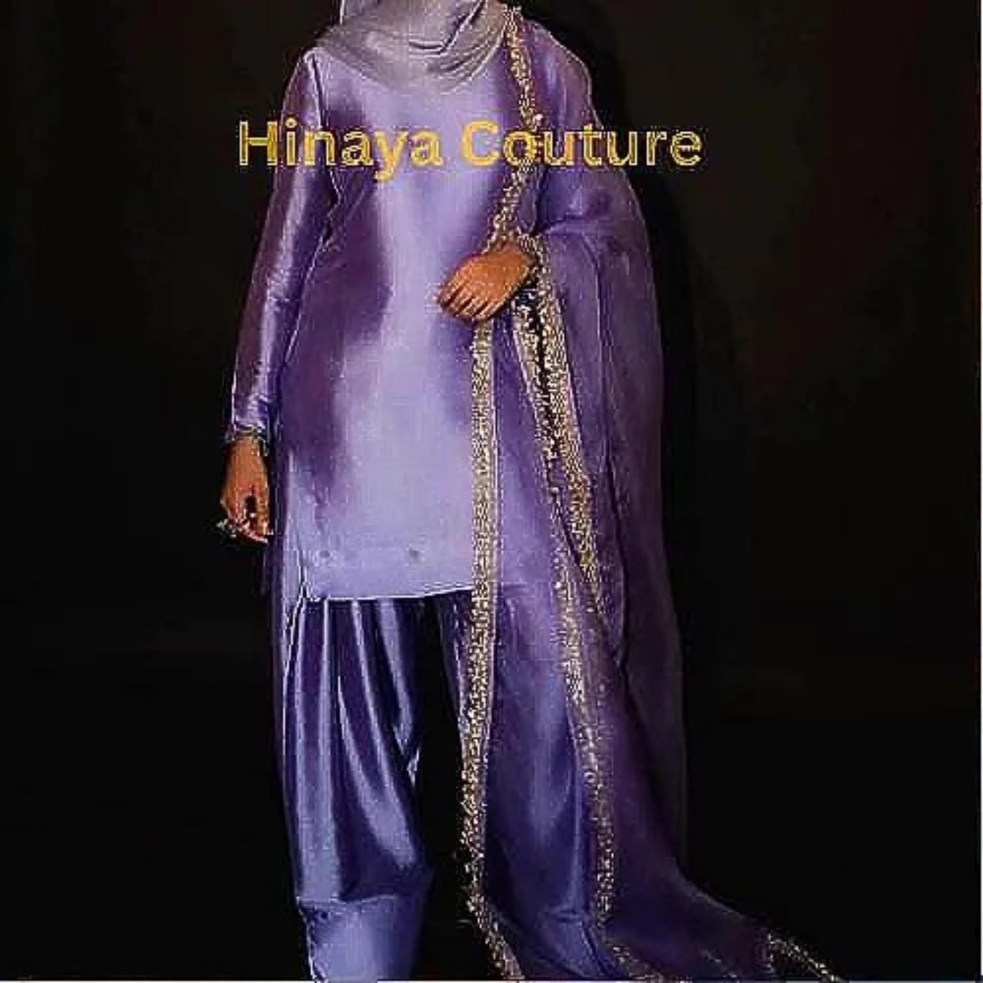 Pakistani 3-Piece Silk Suit,Premium Farshi Outfit with soft flowy Organza Dupatta & Silver Kiran Lace,USA eid, UK Wedding, Party Wear,Canada