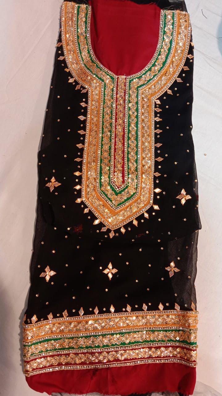 Mehndi Dholki Gharara Outfit – Traditional Gota Work with Vibrant Colors pakistani uk desi family lovers punjabi indian
