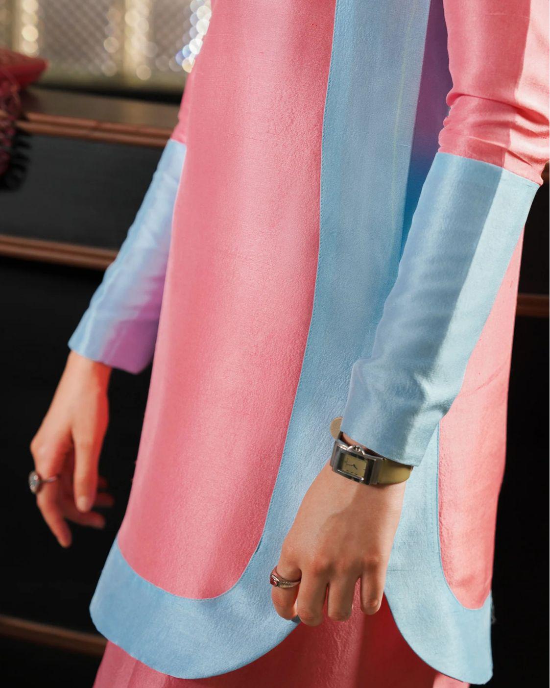 Elegant Silk Farshi Suit: Pakistani 3-Piece Outfit luxury designer collection,made to order