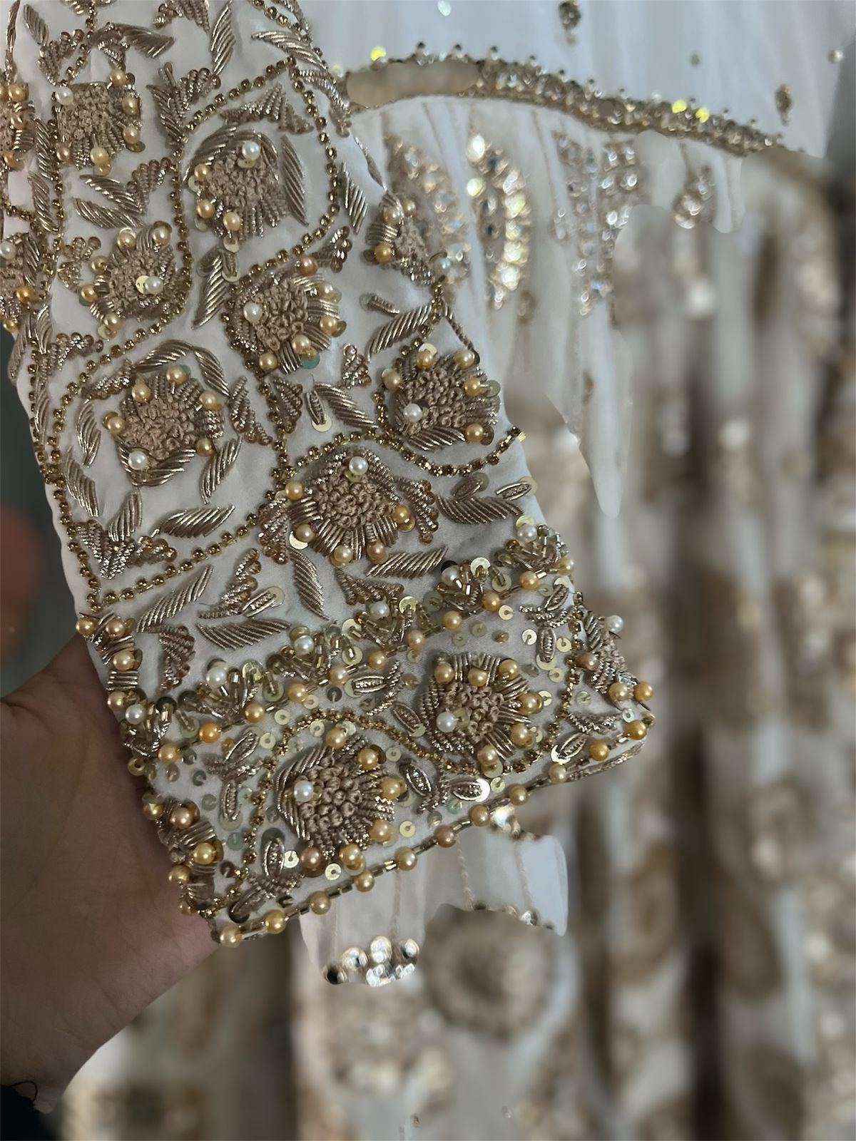 Semi Pure Chiffon Foil Work Nikah Maxi – 3-Piece Pakistani Bridal & Engagement Wear, asian attire,indian muslims