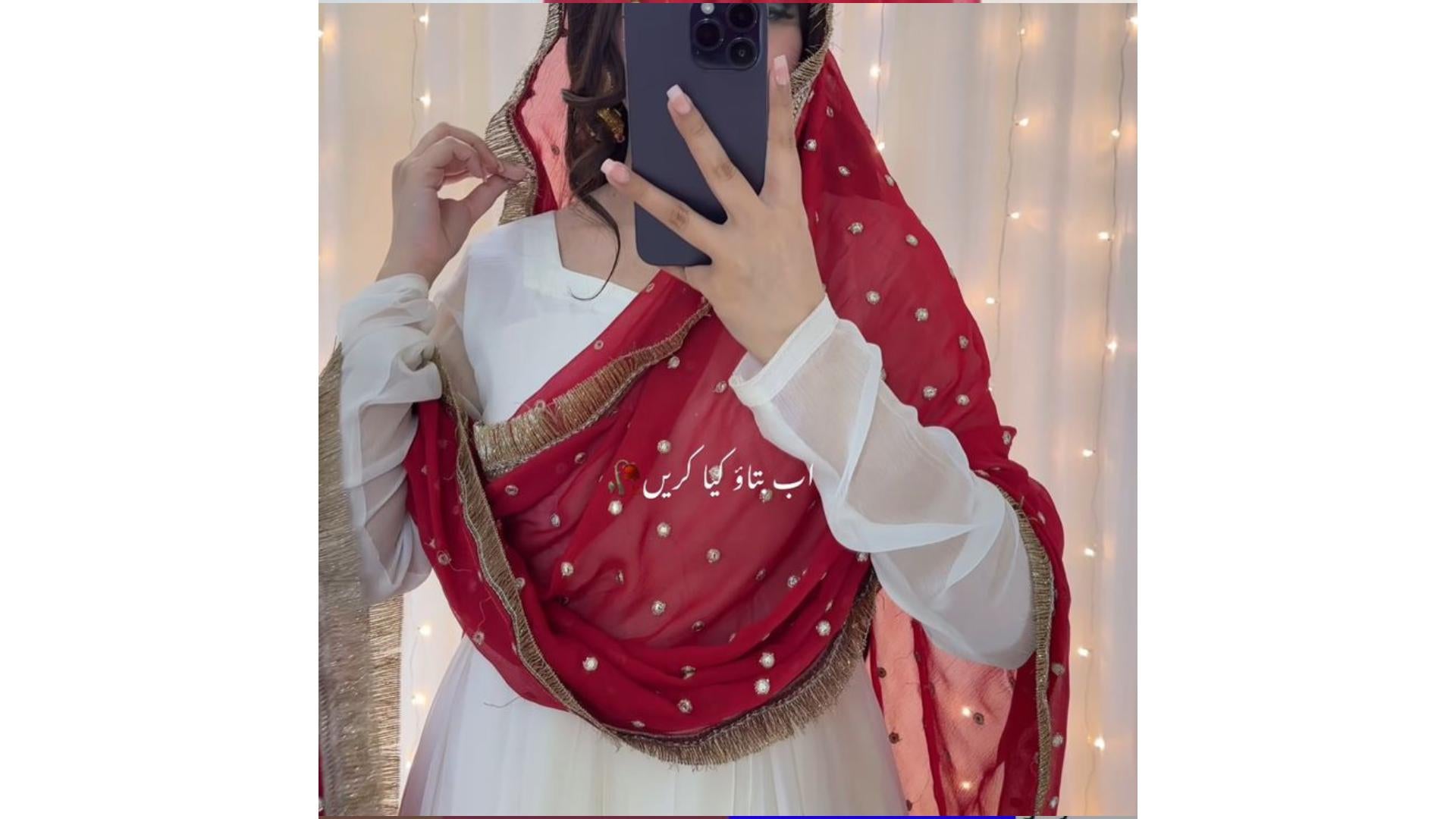 Red nikah pakistani party wear 3 piece - FARSHI shalwar suit,qabool hai indian frock maxi