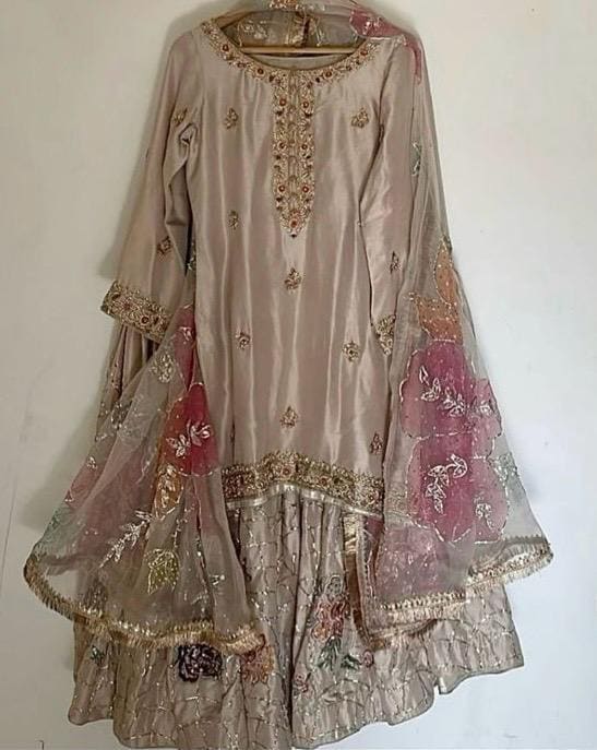 Pakistani Organza HandPainted- handcrafted 3 piece sshisha silk indian viral-trending suit uk usa canadian desi lovers