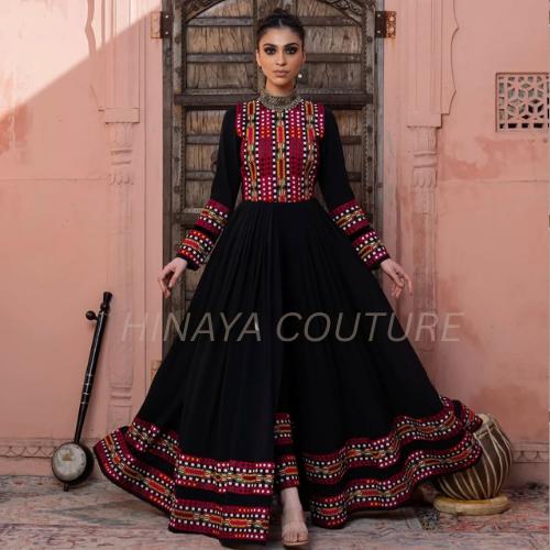 Pakistani Afghani Balochi Dress: 3-Piece Ethnic Outfit with Coin Lace,pathan long frock,anarkali angrakha desi,india muslim attire