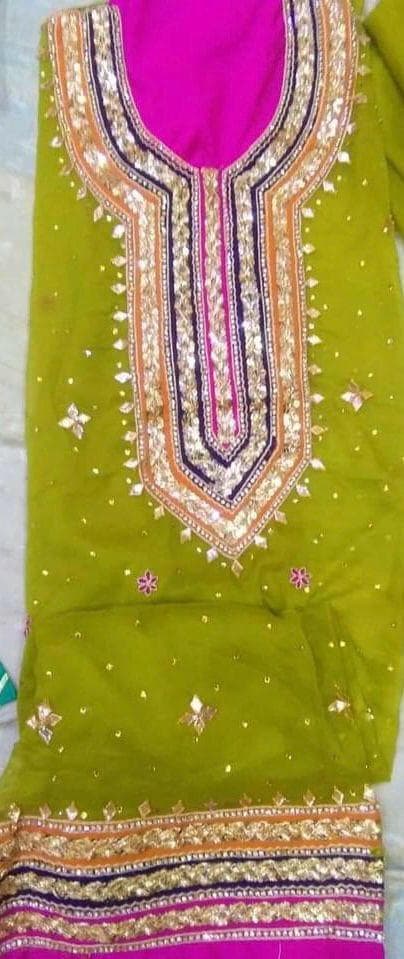 Mehndi Dholki Gharara Outfit – Traditional Gota Work with Vibrant Colors pakistani uk desi family lovers punjabi indian