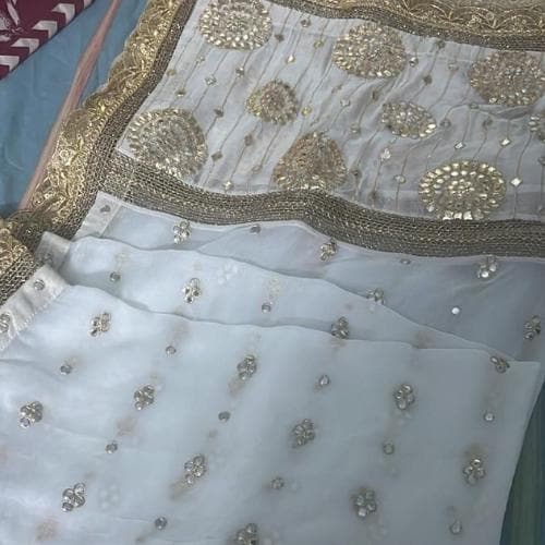 Semi Pure Chiffon Foil Work Nikah Maxi – 3-Piece Pakistani Bridal & Engagement Wear, asian attire,indian muslims