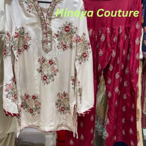 Ethnic Pakistani Eid Outfit | Sequin & Embroidered Shirt | Farshi Shalwar n Dupatta with Lace, for UK-USA-Canada-Australia Fashion lovers
