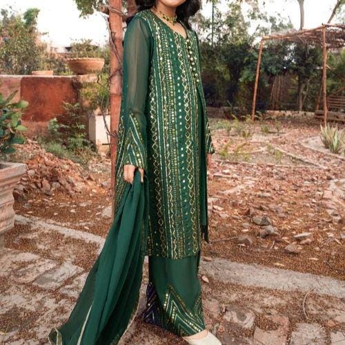 Elegant Embroidered Chiffon Mom & Daughter viral trending pakistani sequins Outfit.