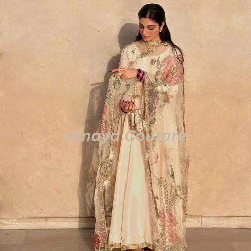 Pakistani Organza HandPainted- handcrafted 3 piece sshisha silk indian viral-trending suit uk usa canadian desi lovers