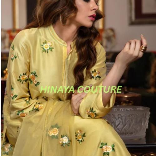 Stunning Pakistani floral Embroidered 3 Piece Suit | Premium Silk Outfit with Organza Dupatta | Eid & Wedding Party Wear-dawat gatherings