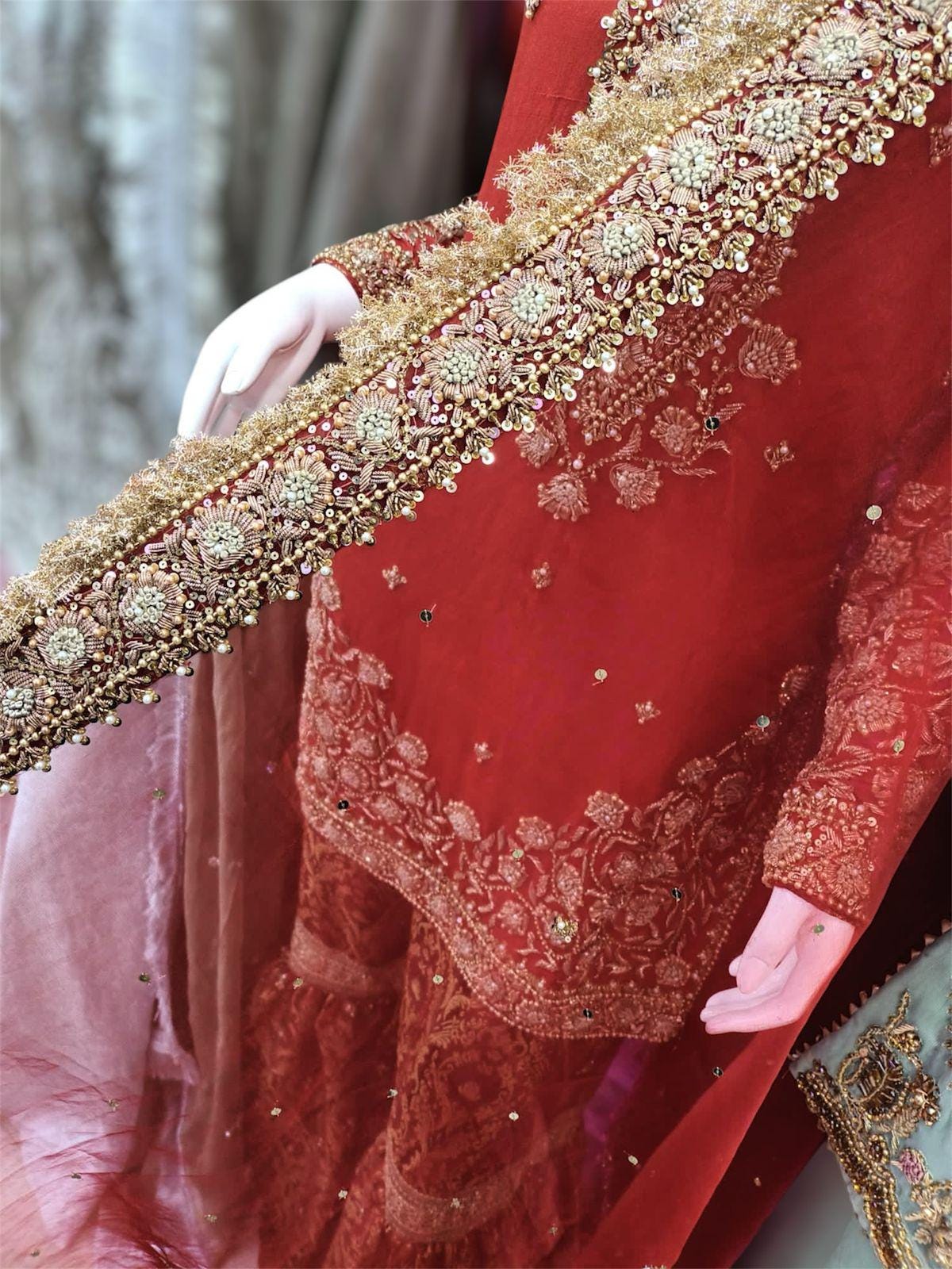 Red Lehenga Garara Palazzo Suit: Pakistani Wedding Outfit uk lovers,bridesmaid,customised with love