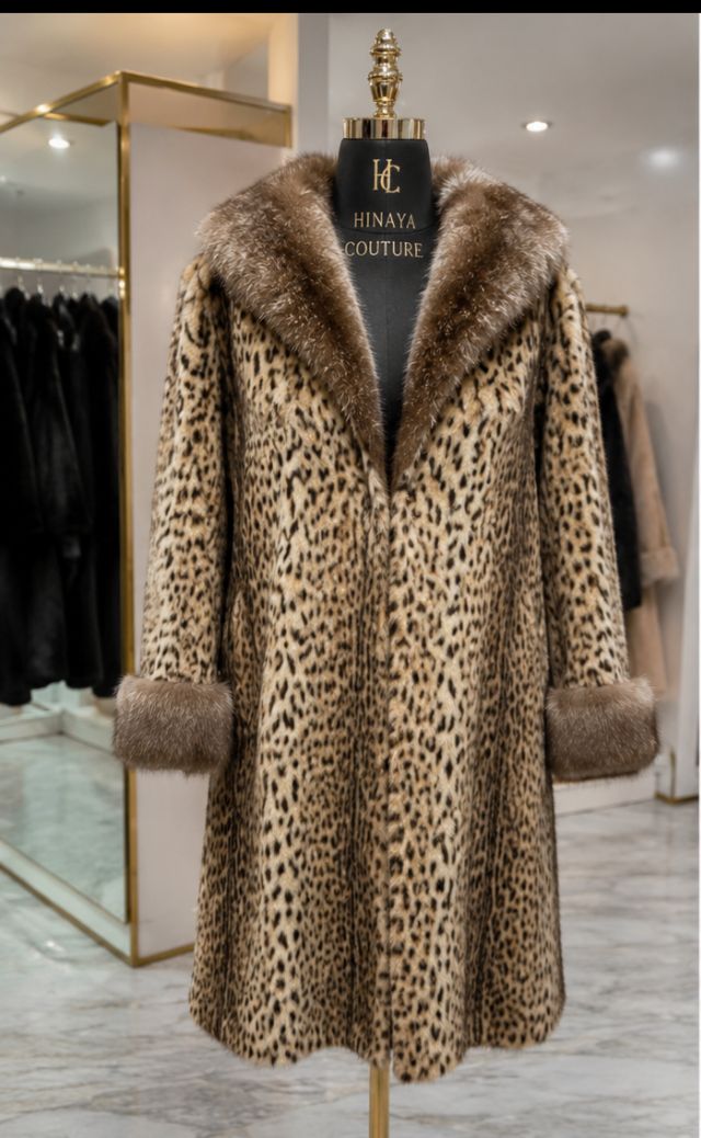 Chic faux fur Animal print coat, warm handmade jacket, stylish winter outerwear for men n women, fast shipping to UK, USA, Canada & Europe