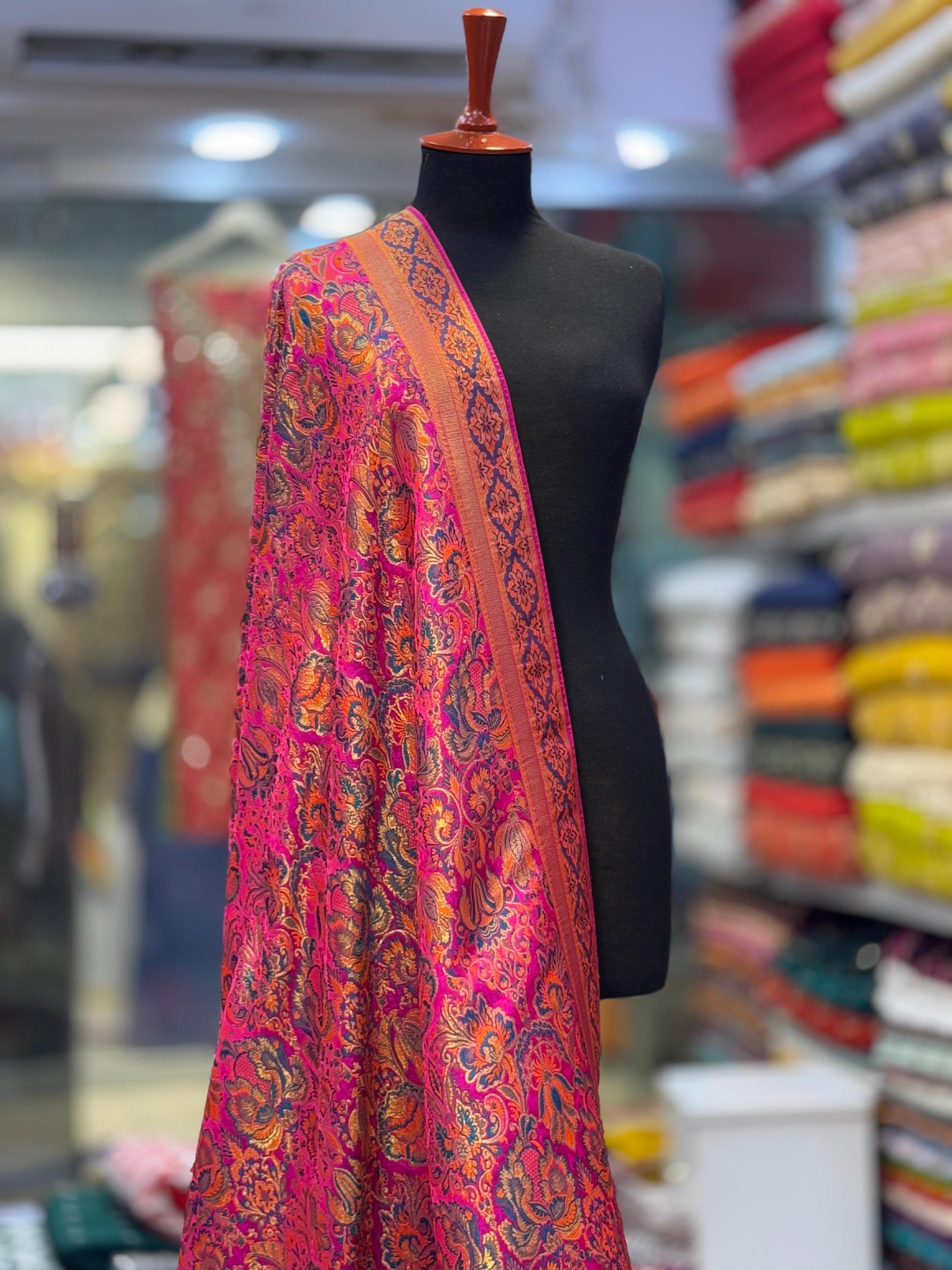 PURE Handloom Kimkhwab Banarsi bridal-party wear Shawl – A Regal Masterpiece