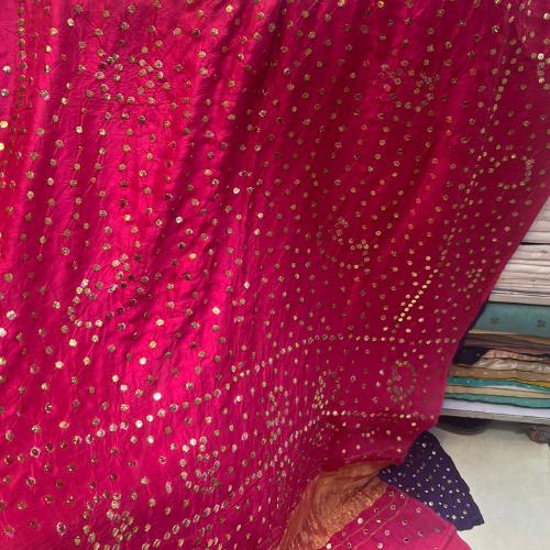 Pure Pakistani Silk Chunri Dupatta / Shawl with Handcrafted Kamdaani Adda Work