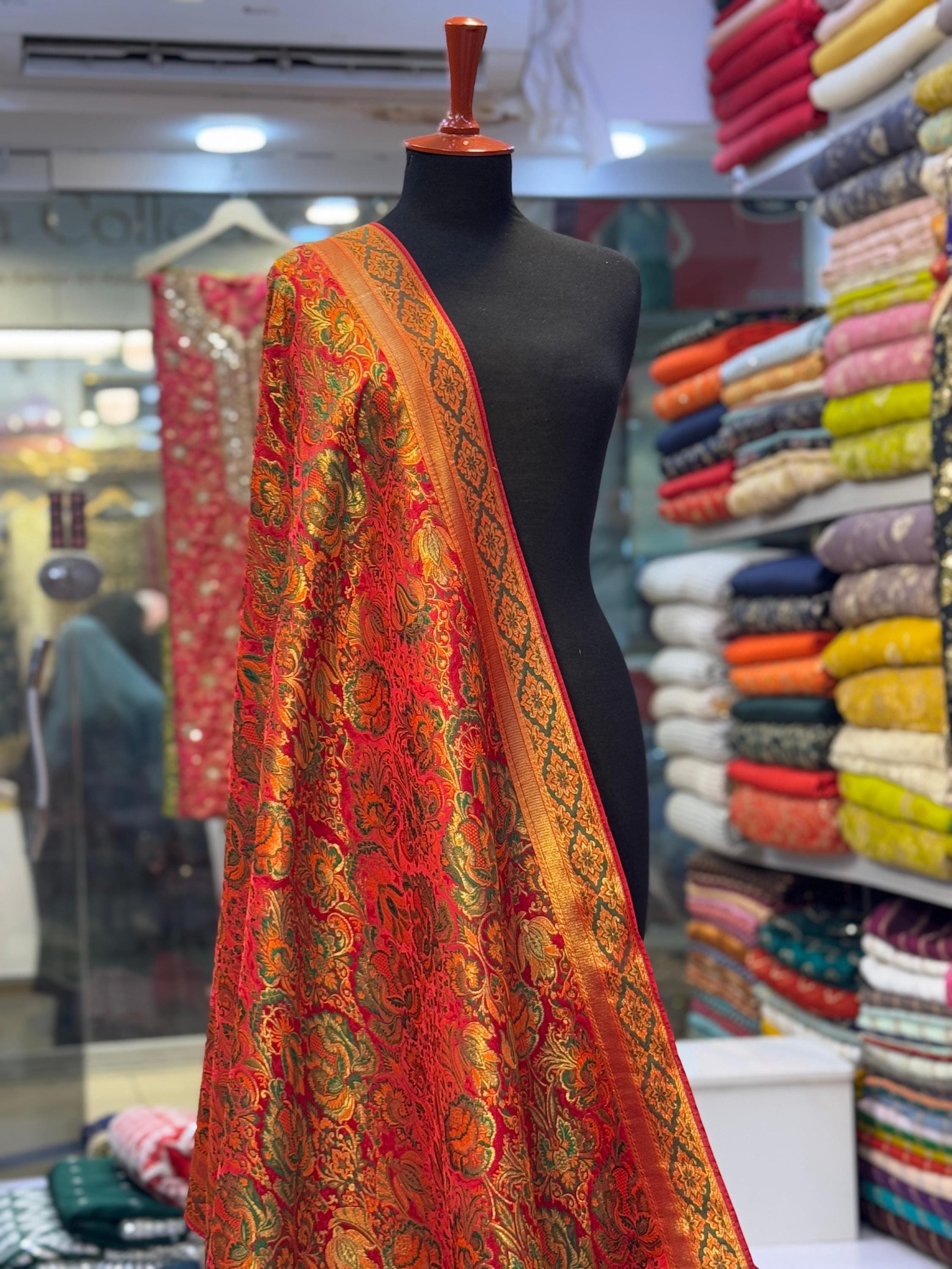 PURE Handloom Kimkhwab Banarsi bridal-party wear Shawl – A Regal Masterpiece