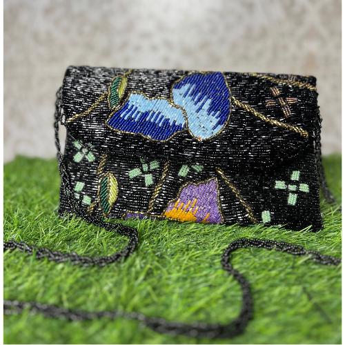 Handmade Pakistani Clutch | Hand-Embellished Beaded Purse | Crossbody Bag for Weddings, Parties, and Eid gatherings gift
