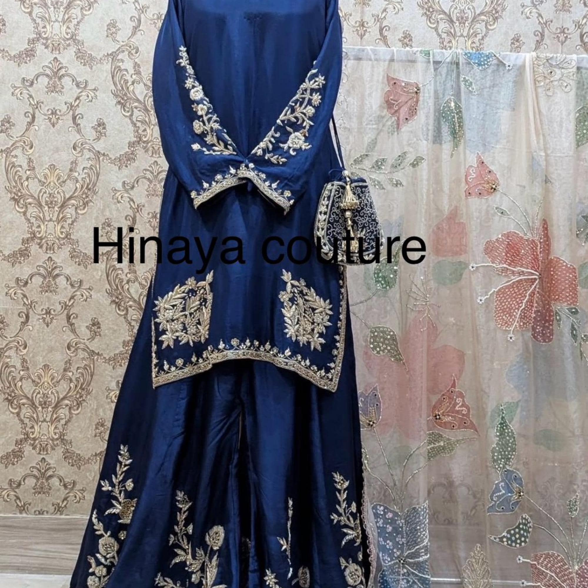 Pakistani Organza HandPainted- handcrafted 3 piece sshisha silk indian viral-trending suit uk usa canadian desi lovers