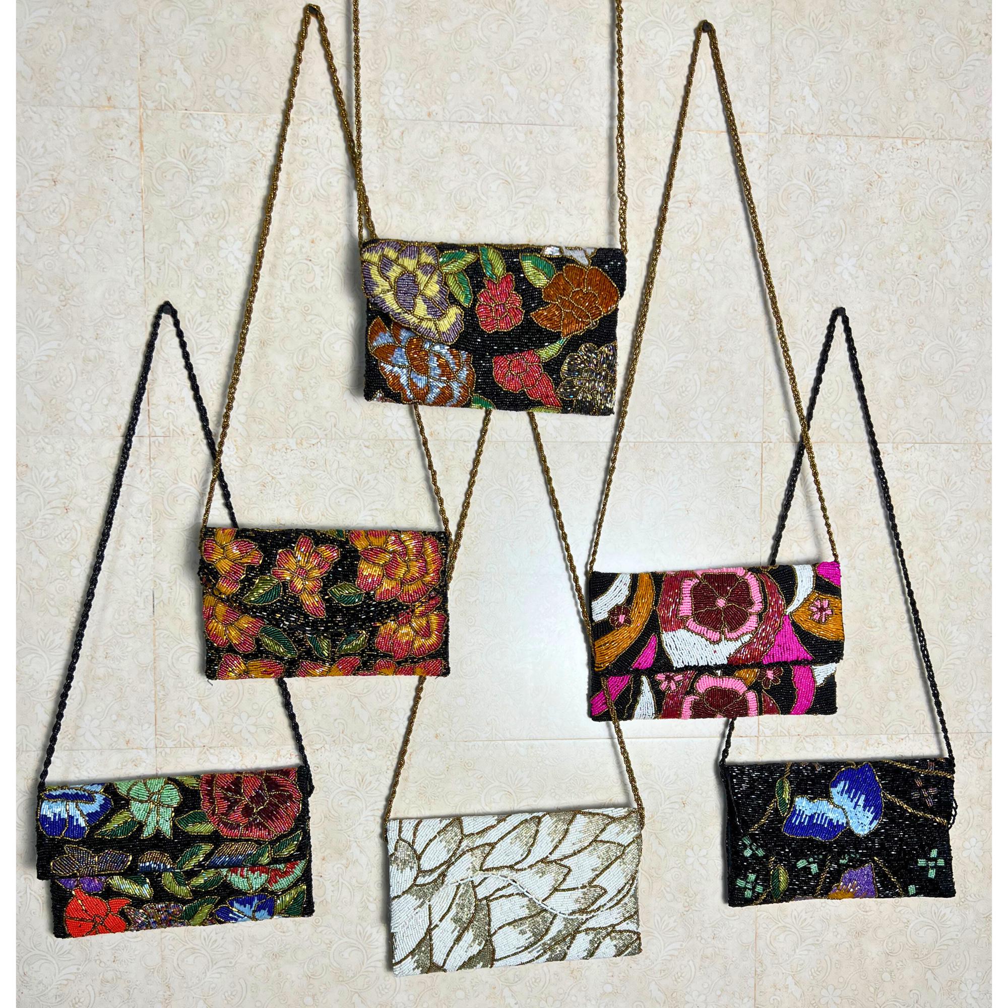 Handmade Pakistani Clutch | Hand-Embellished Beaded Purse | Crossbody Bag for Weddings, Parties, and Eid gatherings gift