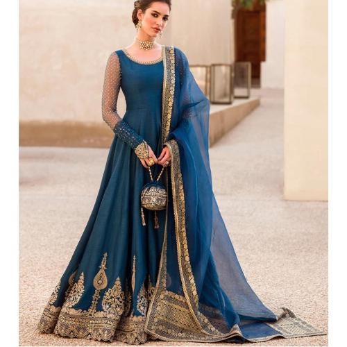 Regal Flare – Stunning Teal Hand worked Pakistani Wedding Maxi frock angrakha,anarkali, ethnic uk fashion desi attire,indian lovers