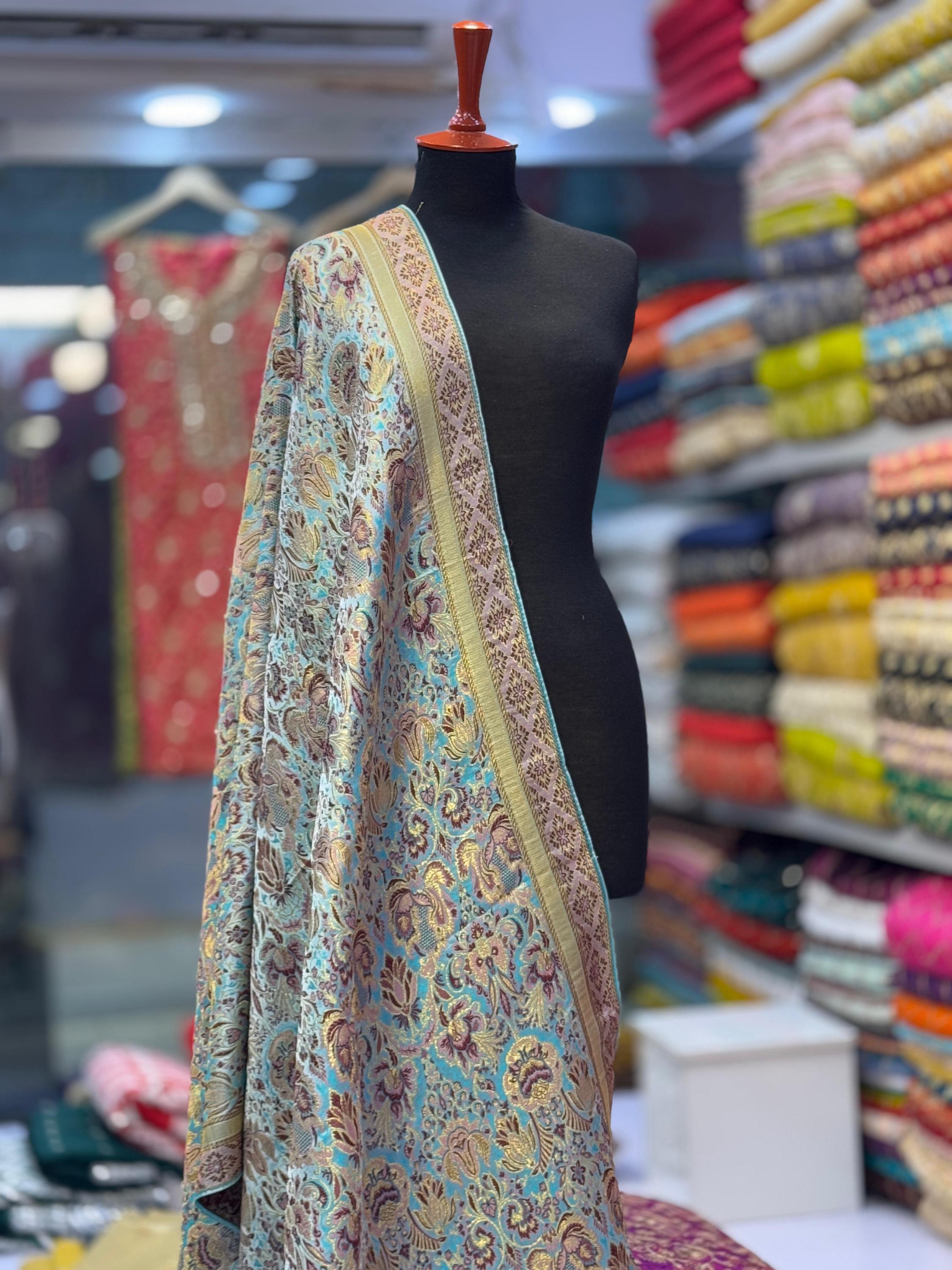 PURE Handloom Kimkhwab Banarsi bridal-party wear Shawl – A Regal Masterpiece