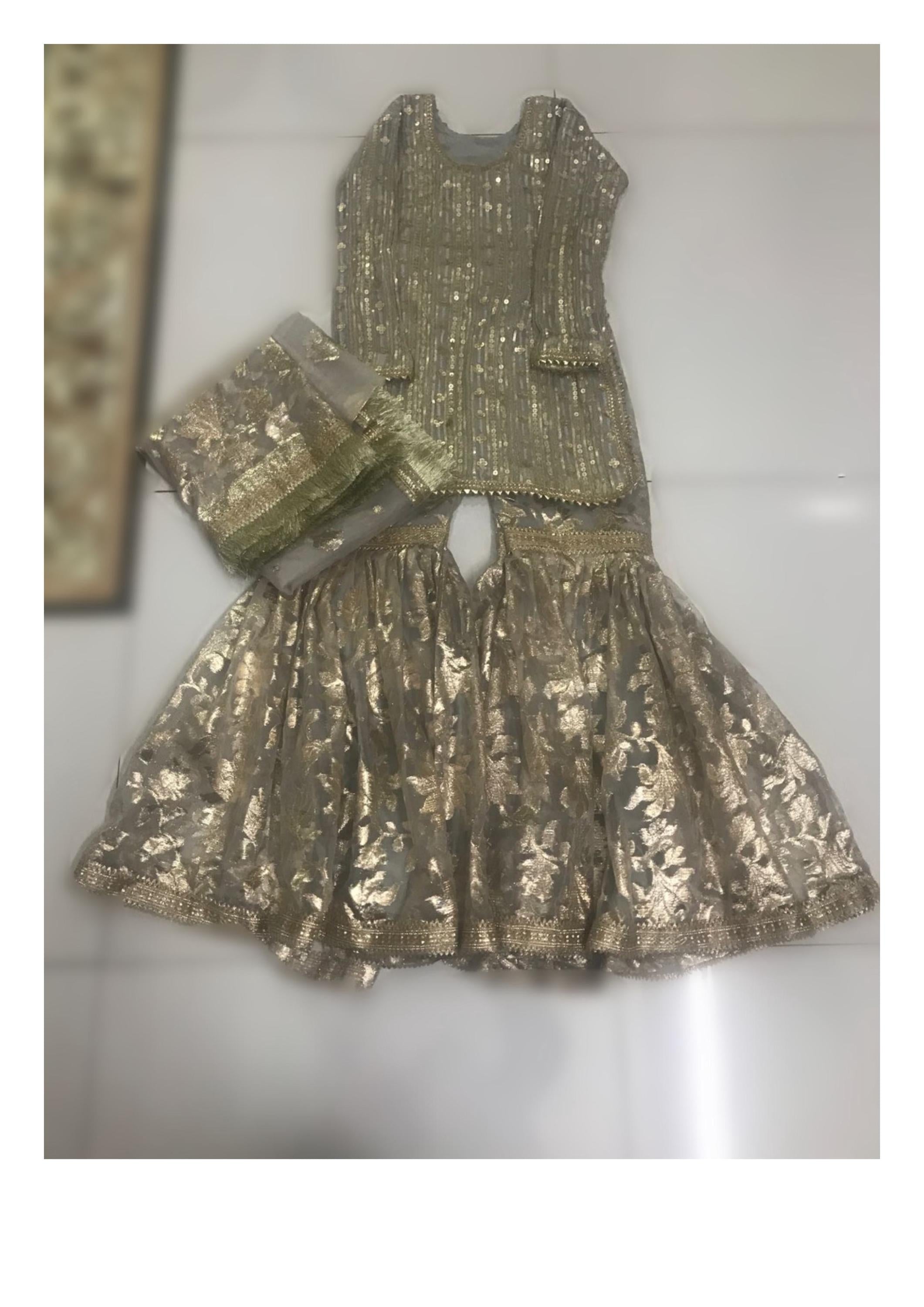 foil organza 2legged garara,plazo farshi shalwar pakistani indian party wear, eid milad uk n usa desi clothing