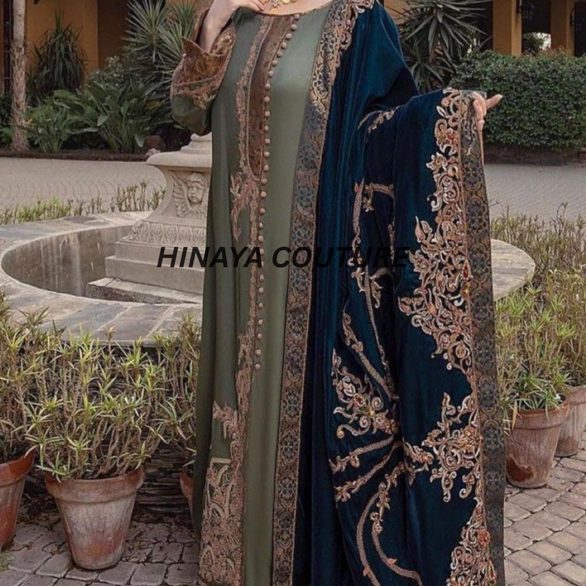 Exquisite craftsmanship – 100% pakistani hand-embroidered with intricate detailing 3 yard pure  micro velvet winter shawl for UK lovers