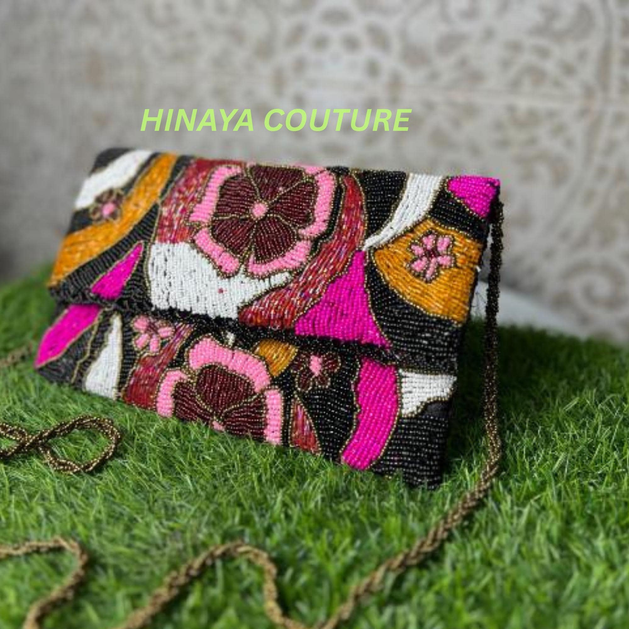 Handmade Pakistani Clutch | Hand-Embellished Beaded Purse | Crossbody Bag for Weddings, Parties, and Eid gatherings gift