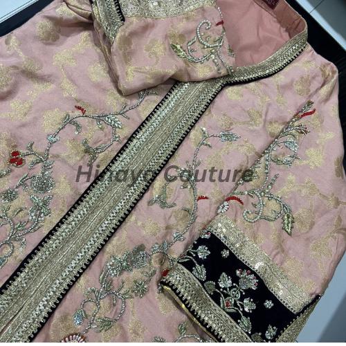 Pakistani 3Piece Eid Outfit:Velvet Zardozi handembroidery Jamawar shirt,sheesha silkTulip Pants,chiffon emb dupatta asian indian uk clothing