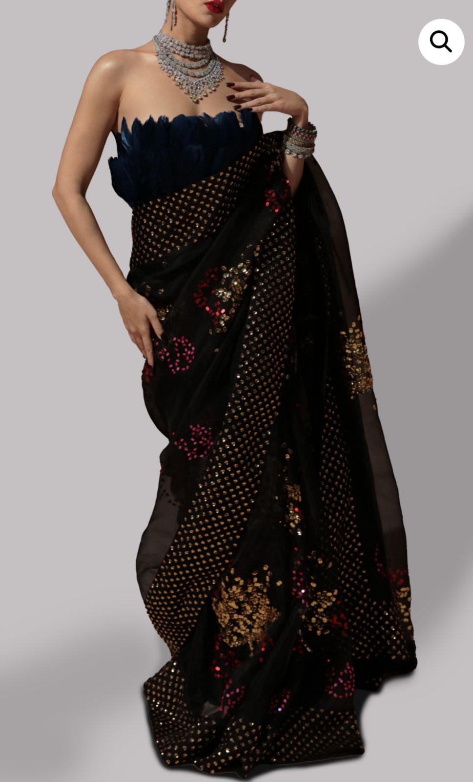 Sequin Embroidered Organza Saree: Pakistani Wedding Party Wear SALE for uk,usa,canada n europe desi people