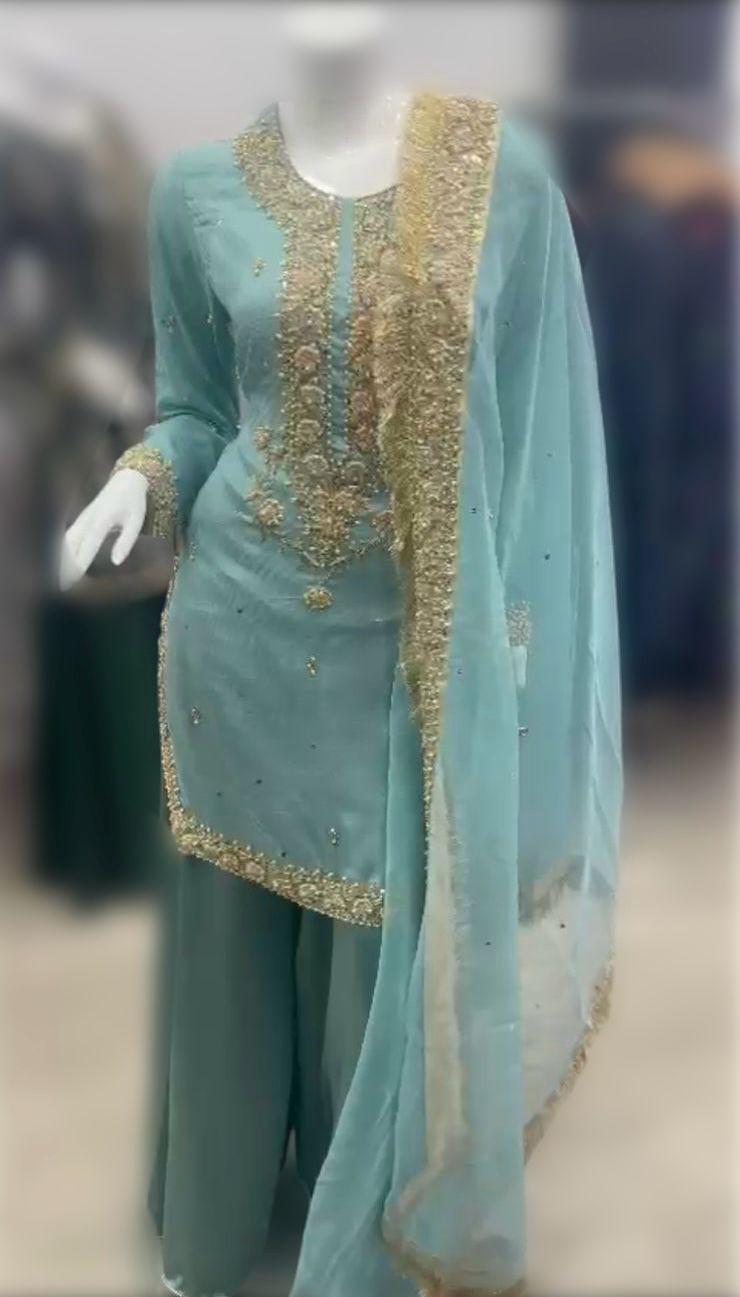 Red Lehenga Garara Palazzo Suit: Pakistani Wedding Outfit uk lovers,bridesmaid,customised with love