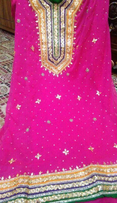 Mehndi Dholki Gharara Outfit – Traditional Gota Work with Vibrant Colors pakistani uk desi family lovers punjabi indian