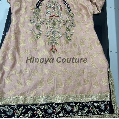 Pakistani 3Piece Eid Outfit:Velvet Zardozi handembroidery Jamawar shirt,sheesha silkTulip Pants,chiffon emb dupatta asian indian uk clothing