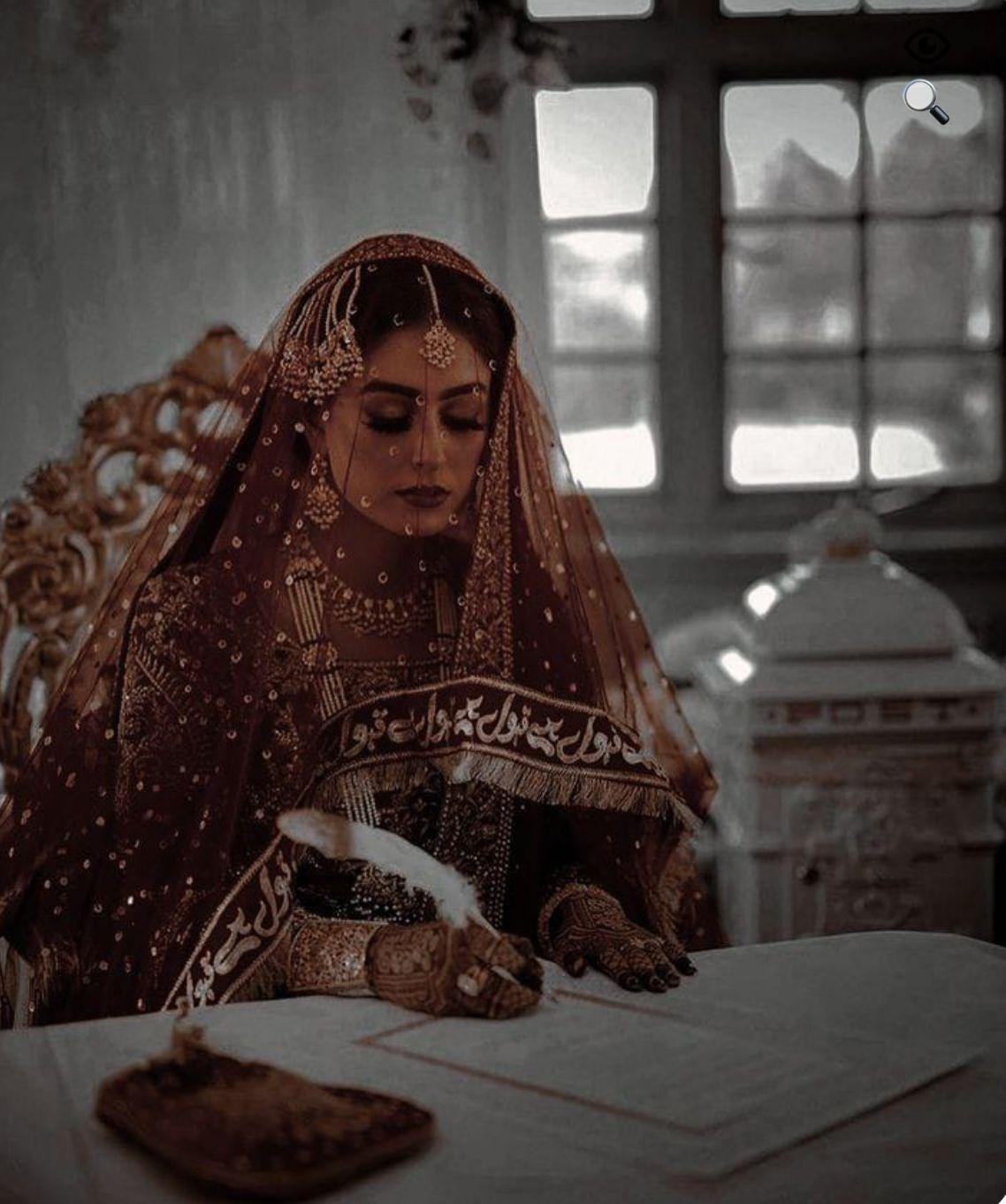 Customized Nikah pakistani Bride Veil | Dupatta with Qabool Hai Design made to order, indian attire